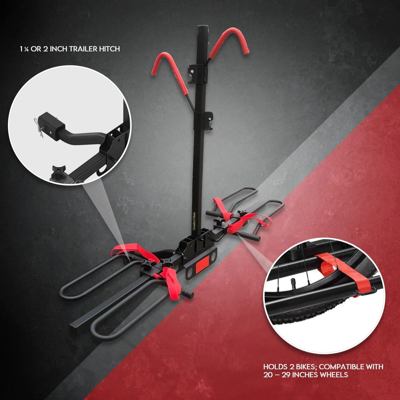 2-Bicycle Bike Rack with 2" Hitch Mount Platform | Rear Car Carrier | Foldable
