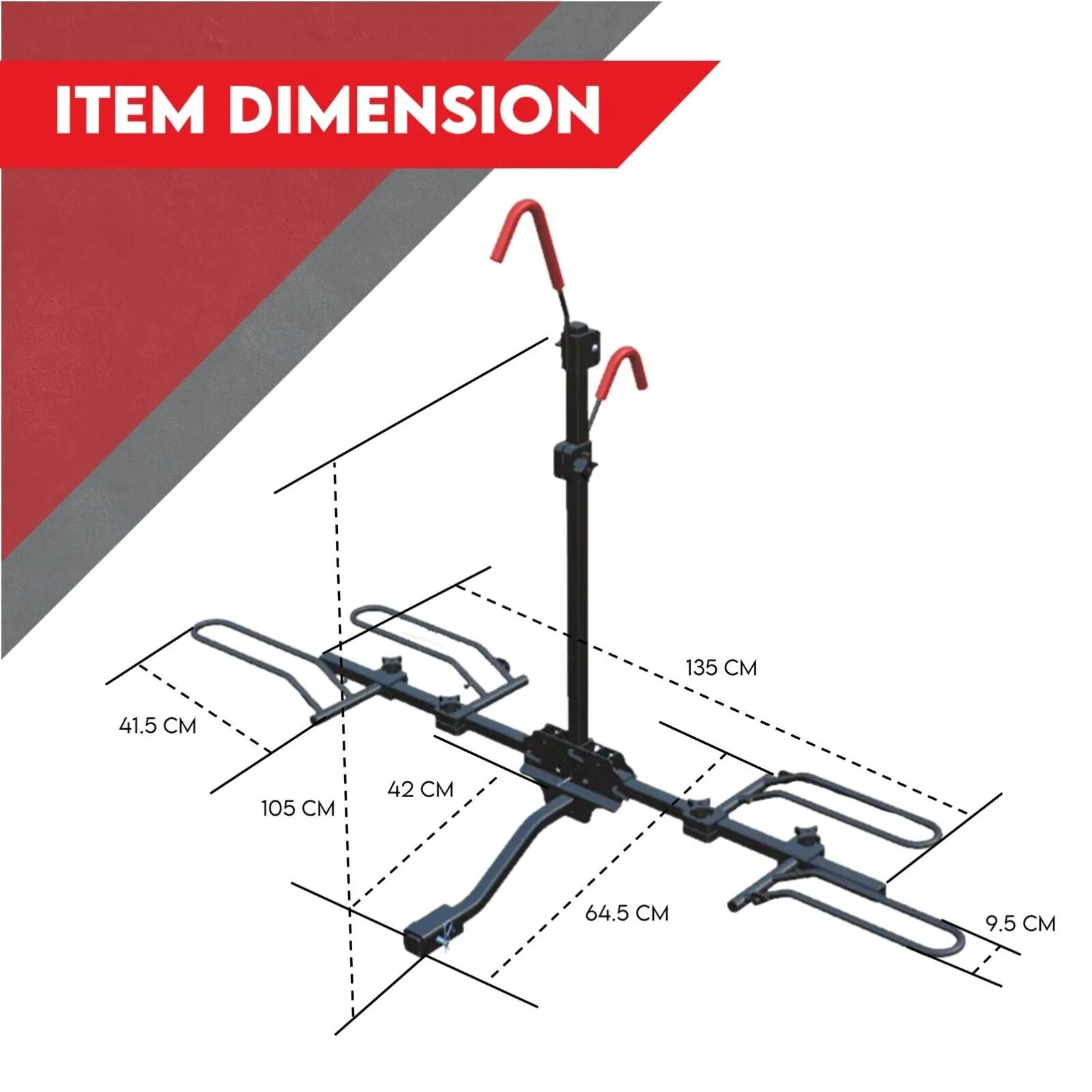 2-Bicycle Bike Rack with 2" Hitch Mount Platform | Rear Car Carrier | Foldable