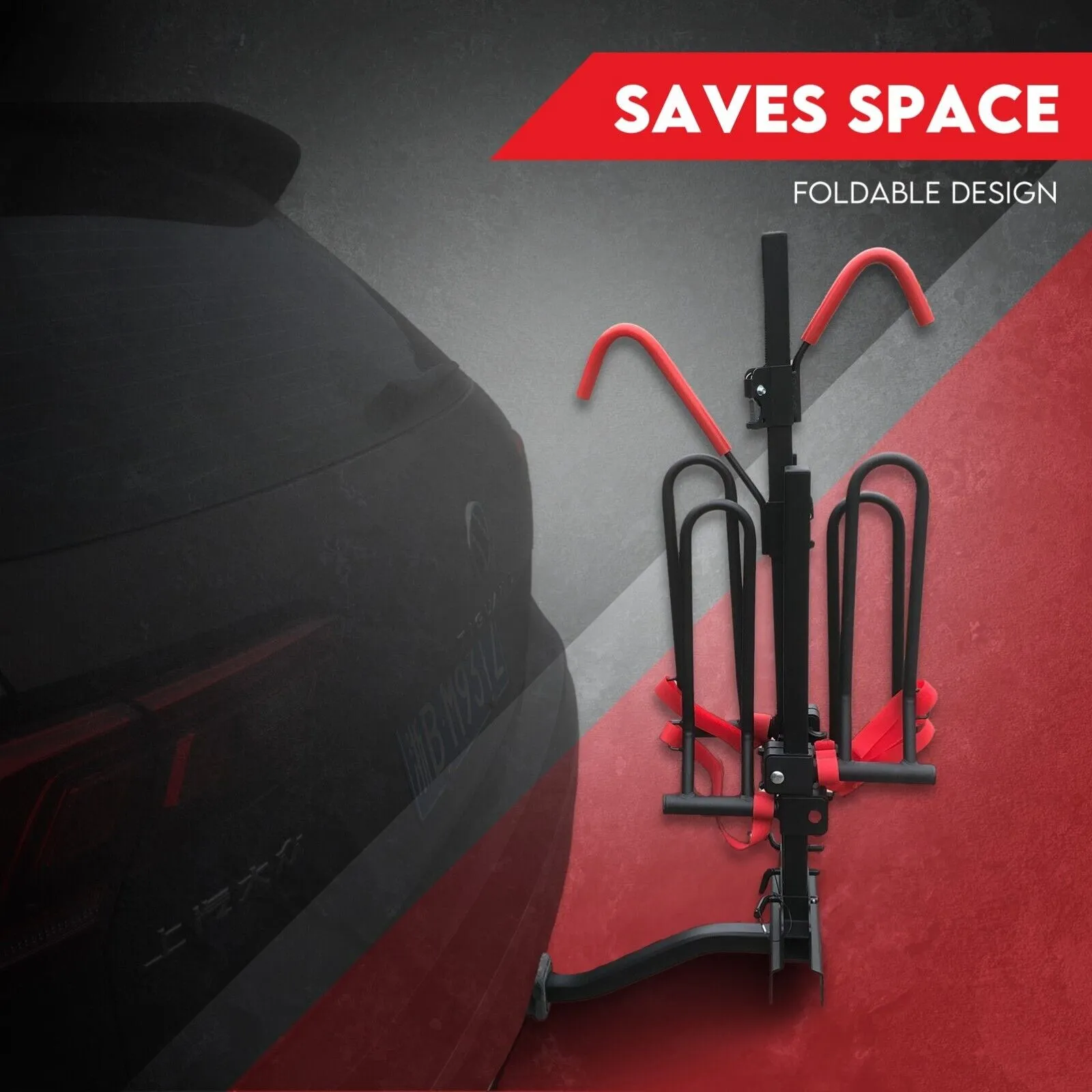2-Bicycle Bike Rack with 2" Hitch Mount Platform | Rear Car Carrier | Foldable