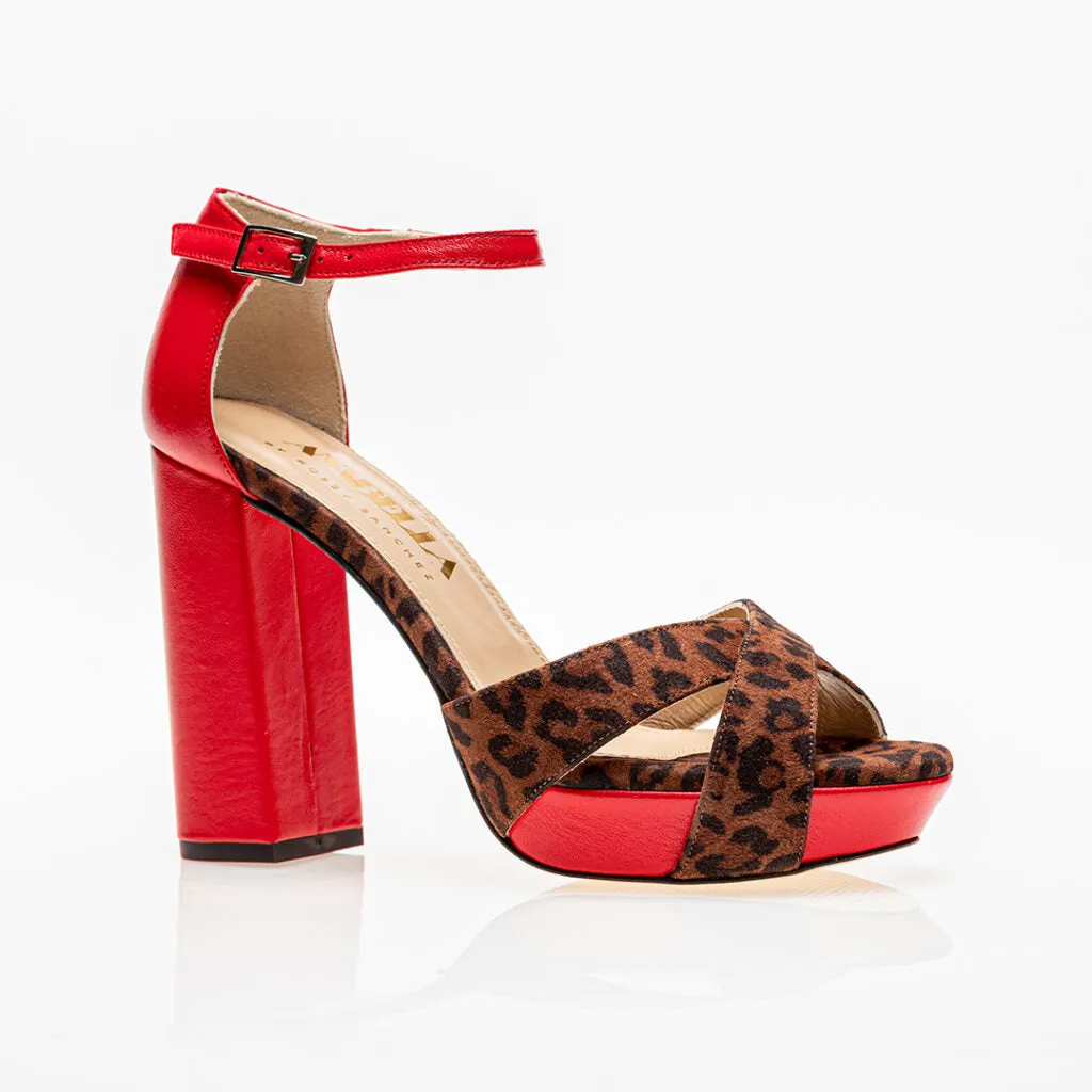Actitud Platforms Hot Red and Leopard