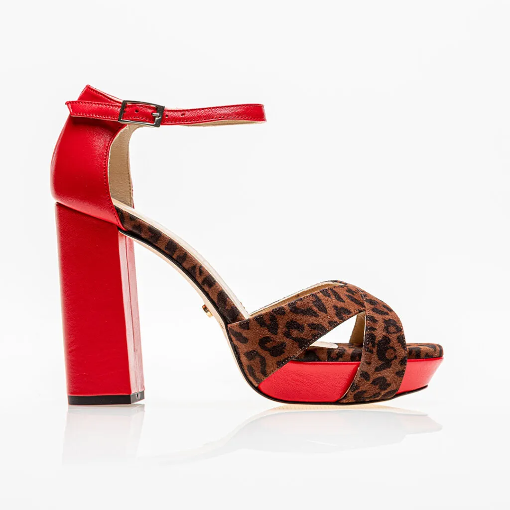 Actitud Platforms Hot Red and Leopard