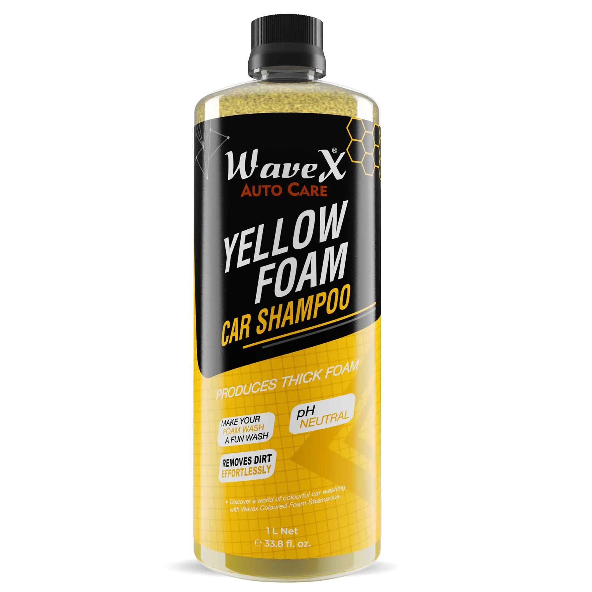 Colour Foam Wash Car Shampoo, Produces Thick Yellow Colour Foam
