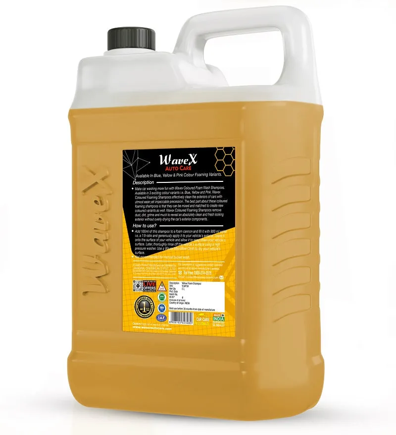 Colour Foam Wash Car Shampoo, Produces Thick Yellow Colour Foam