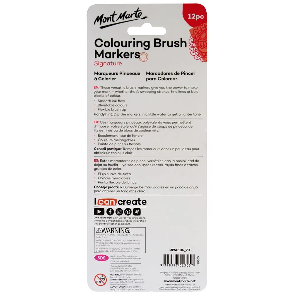 Colouring Brush Markers Signature 12pc