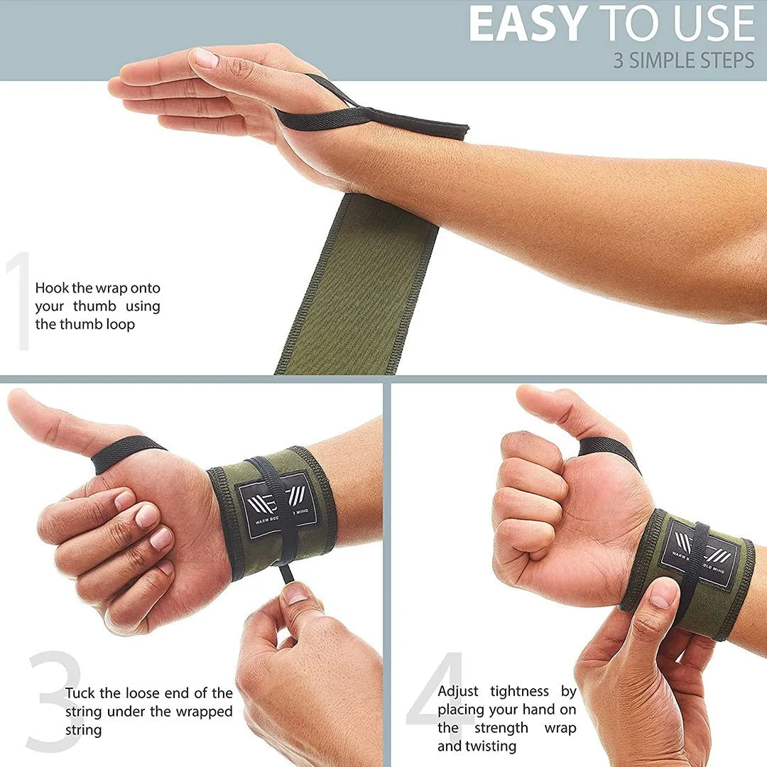 Cotton Weightlifting Wrist Wraps Beige
