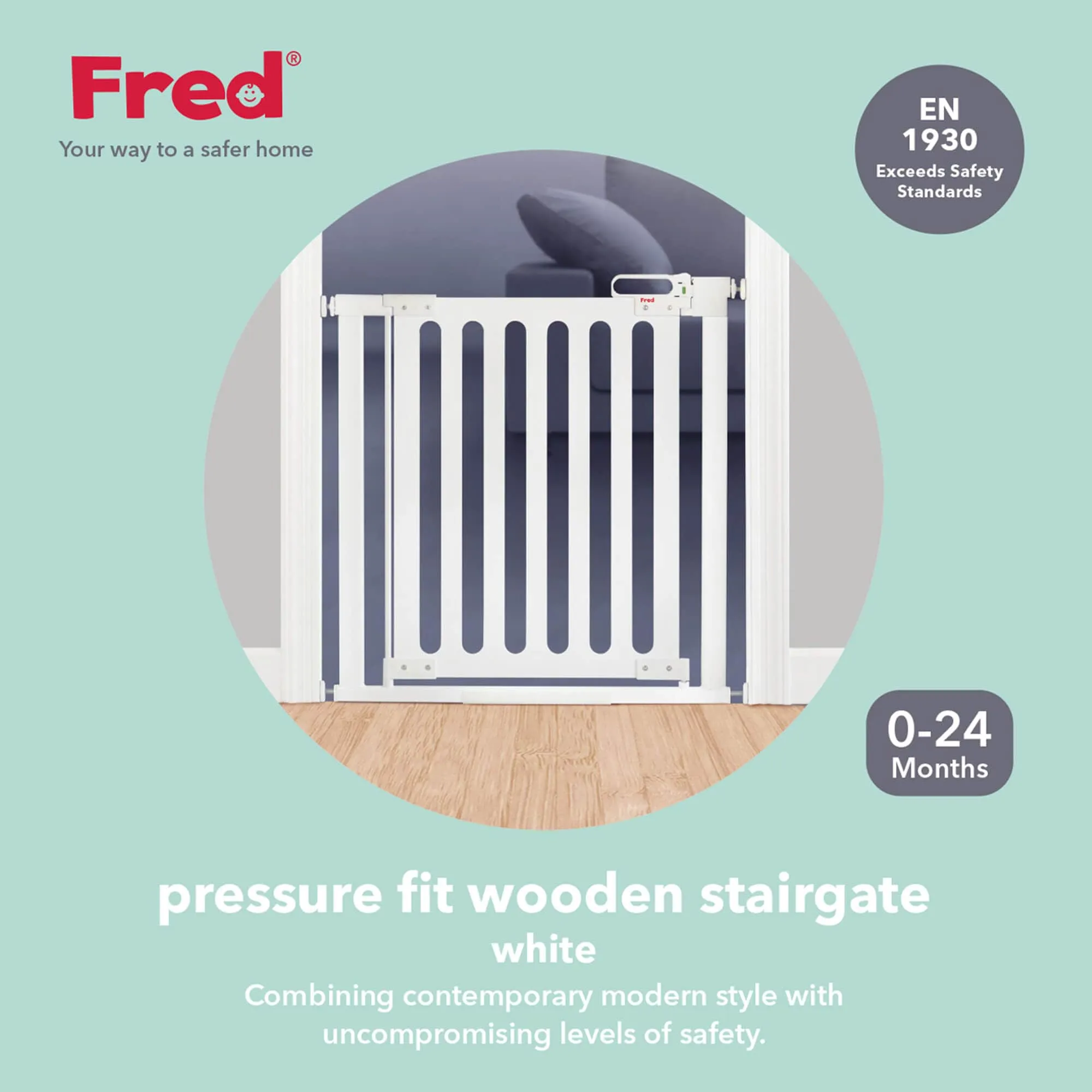 Fred Pressure Fit Wooden Stair Gate