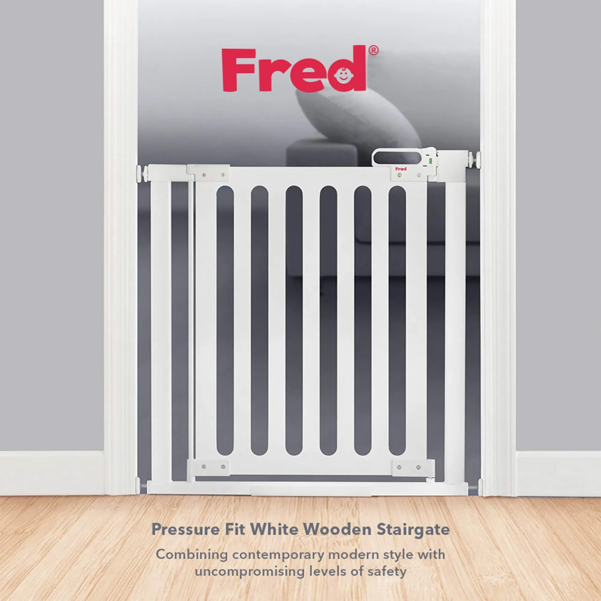 Fred Pressure Fit Wooden Stair Gate