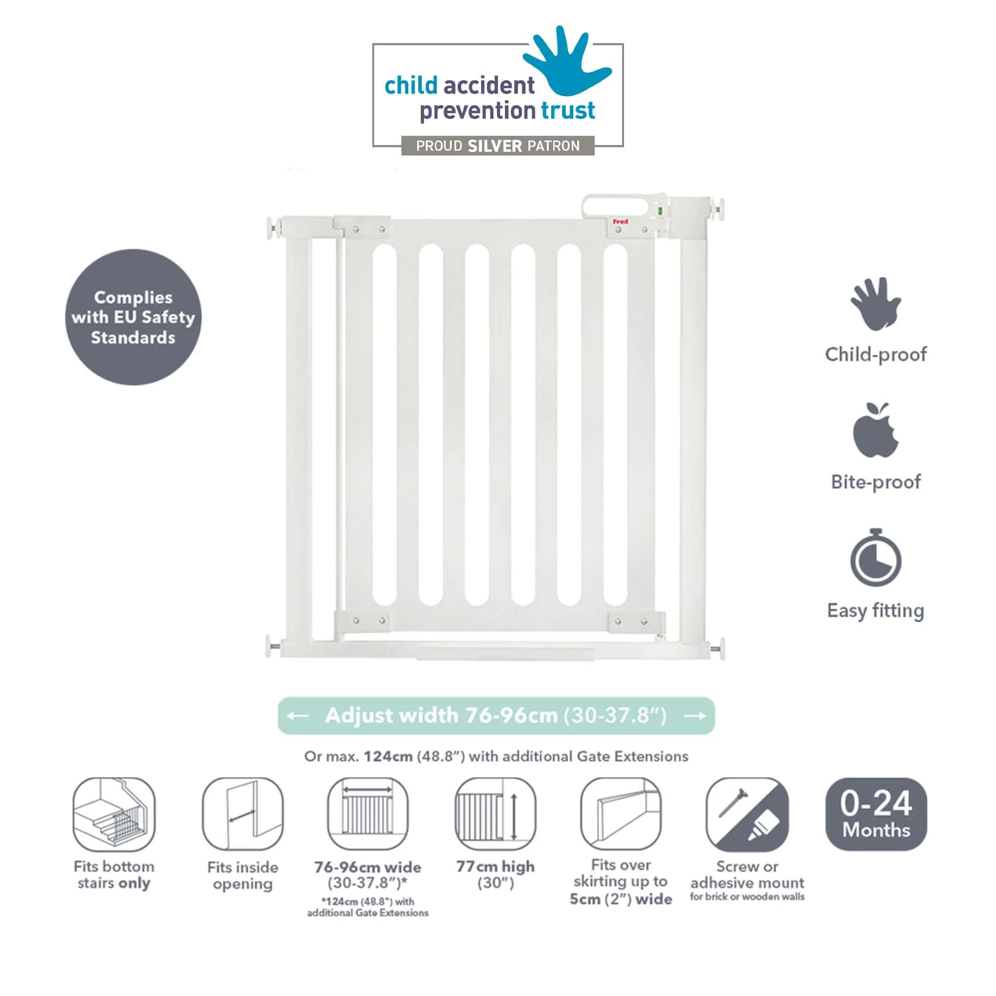 Fred Pressure Fit Wooden Stair Gate