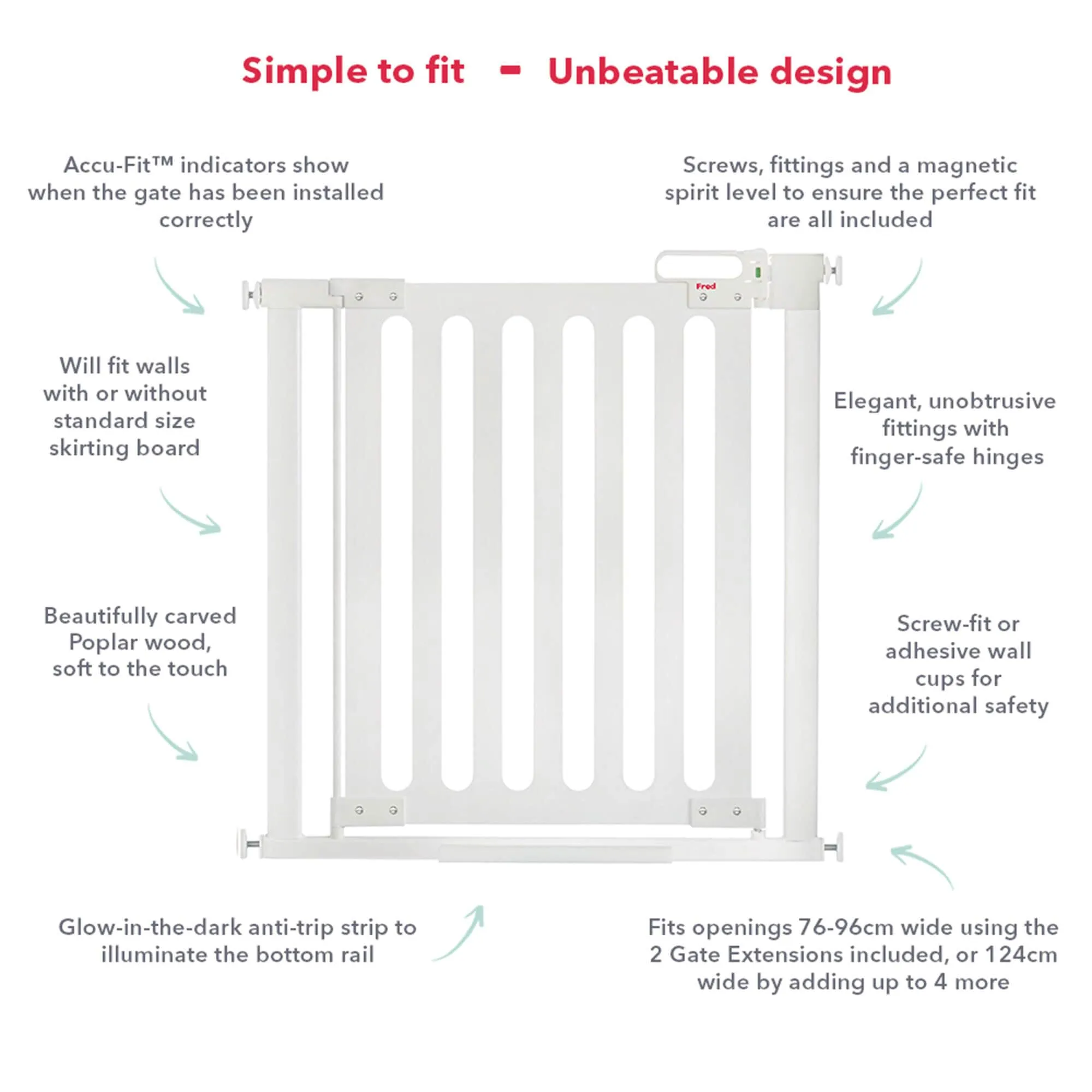 Fred Pressure Fit Wooden Stair Gate
