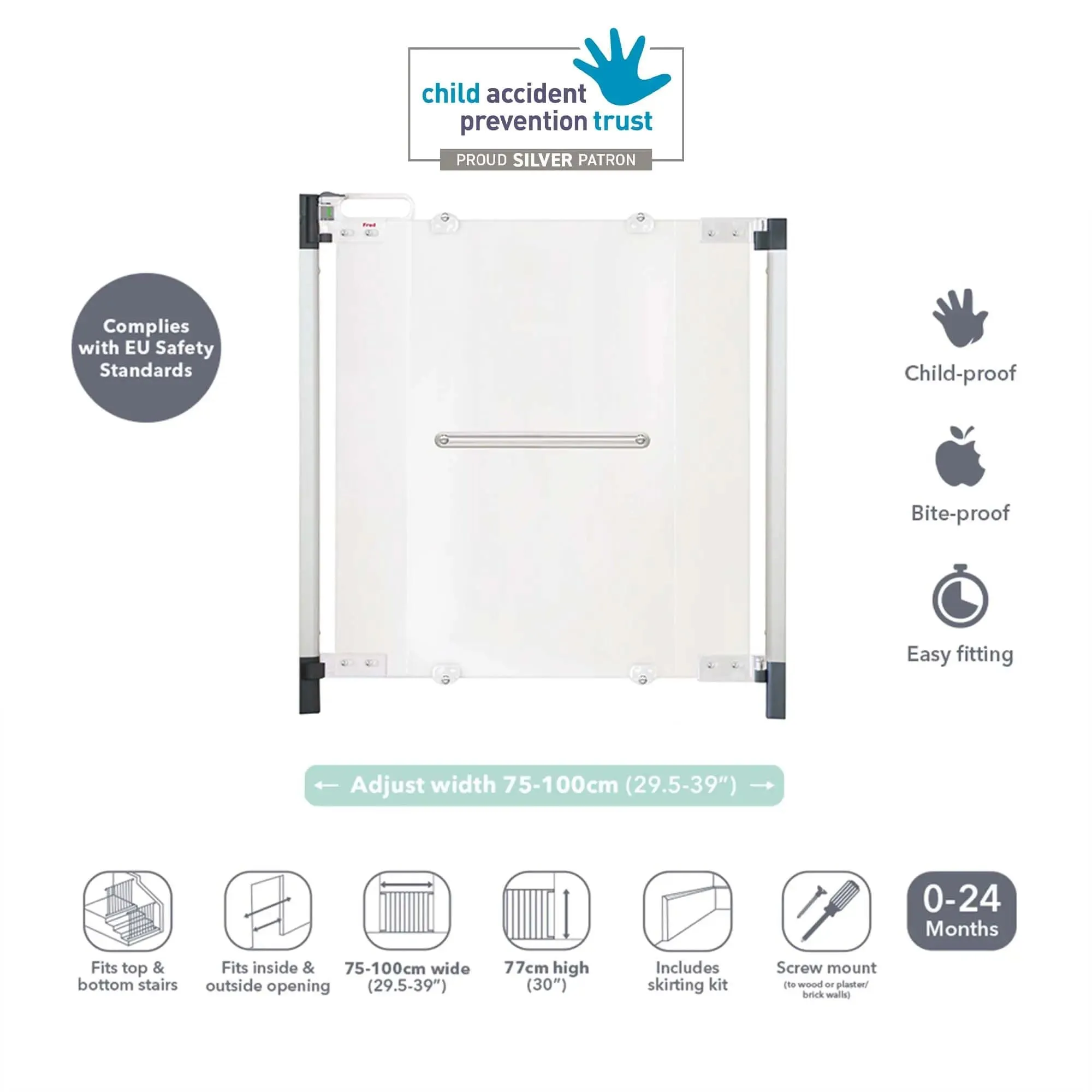 Fred Screw Fit Clear-View Stair Gate