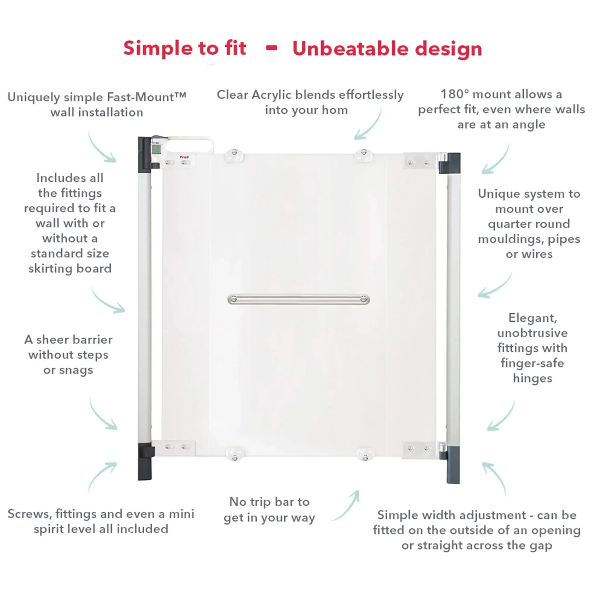 Fred Screw Fit Clear-View Stair Gate
