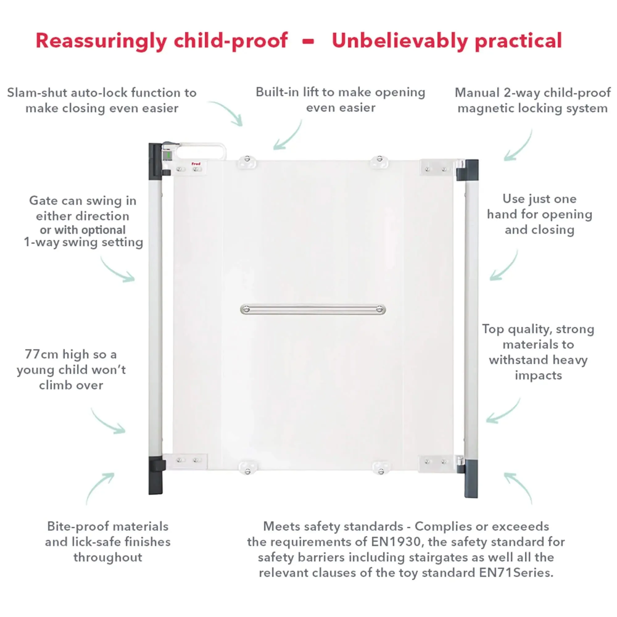 Fred Screw Fit Clear-View Stair Gate