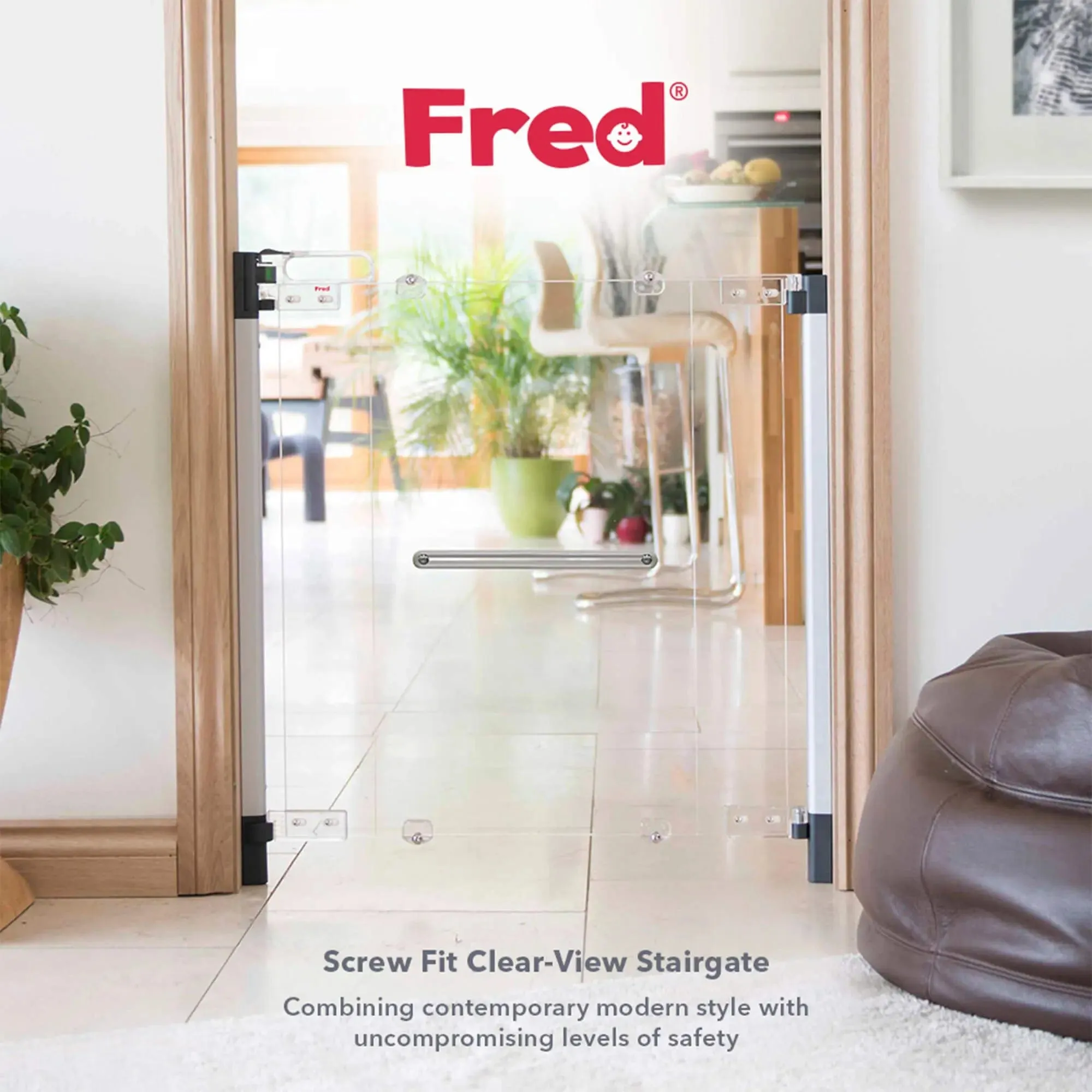 Fred Screw Fit Clear-View Stair Gate