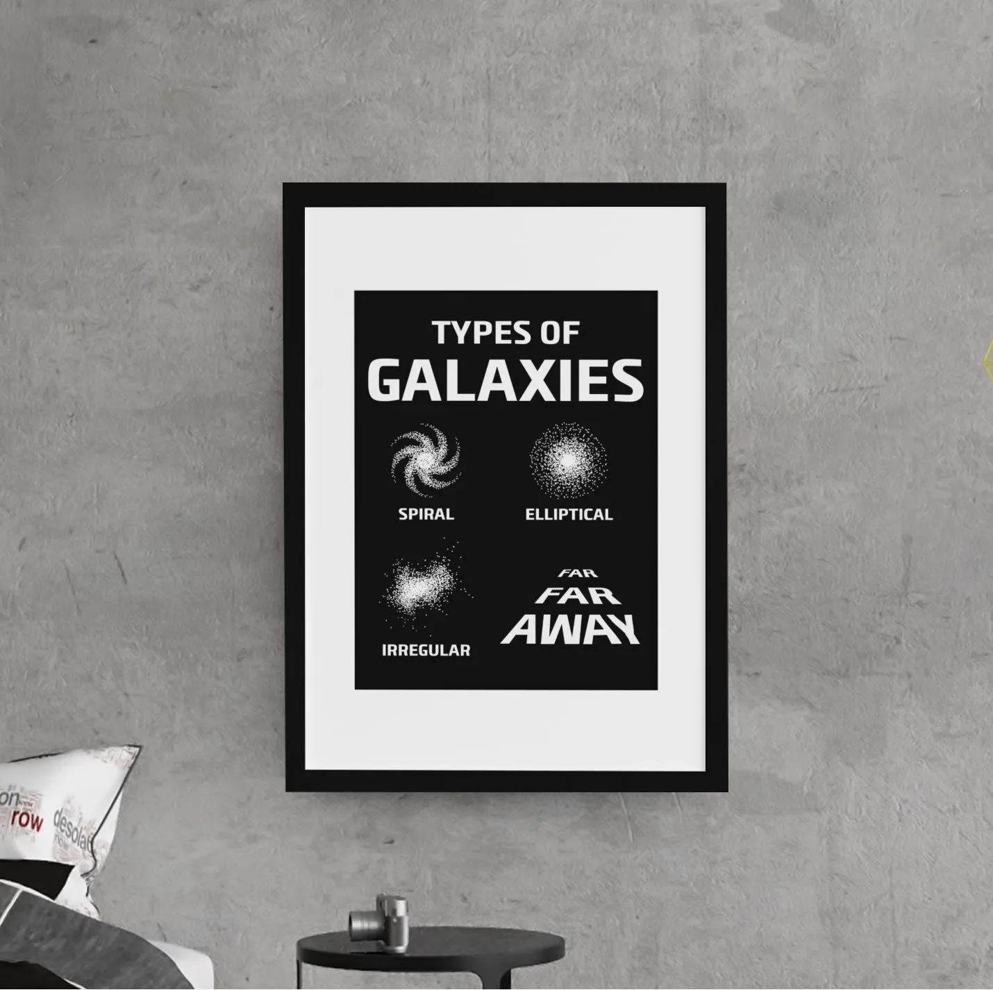 Galaxy Far Far Away Astronomy Nerd Wall Art | Science Teacher Gift | Premium Matte Art Print