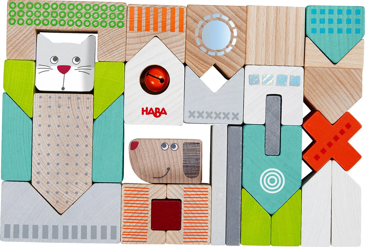 Haba Dog & Cat 31-Piece Wooden Building Block Set