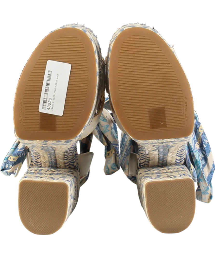 Kurt Geiger Blue Chelsea Ankle Tie Platforms UK 8 EU 41 