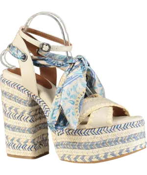 Kurt Geiger Blue Chelsea Ankle Tie Platforms UK 8 EU 41 