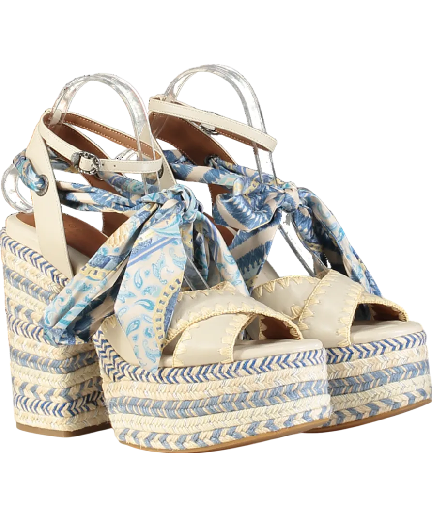 Kurt Geiger Blue Chelsea Ankle Tie Platforms UK 8 EU 41 