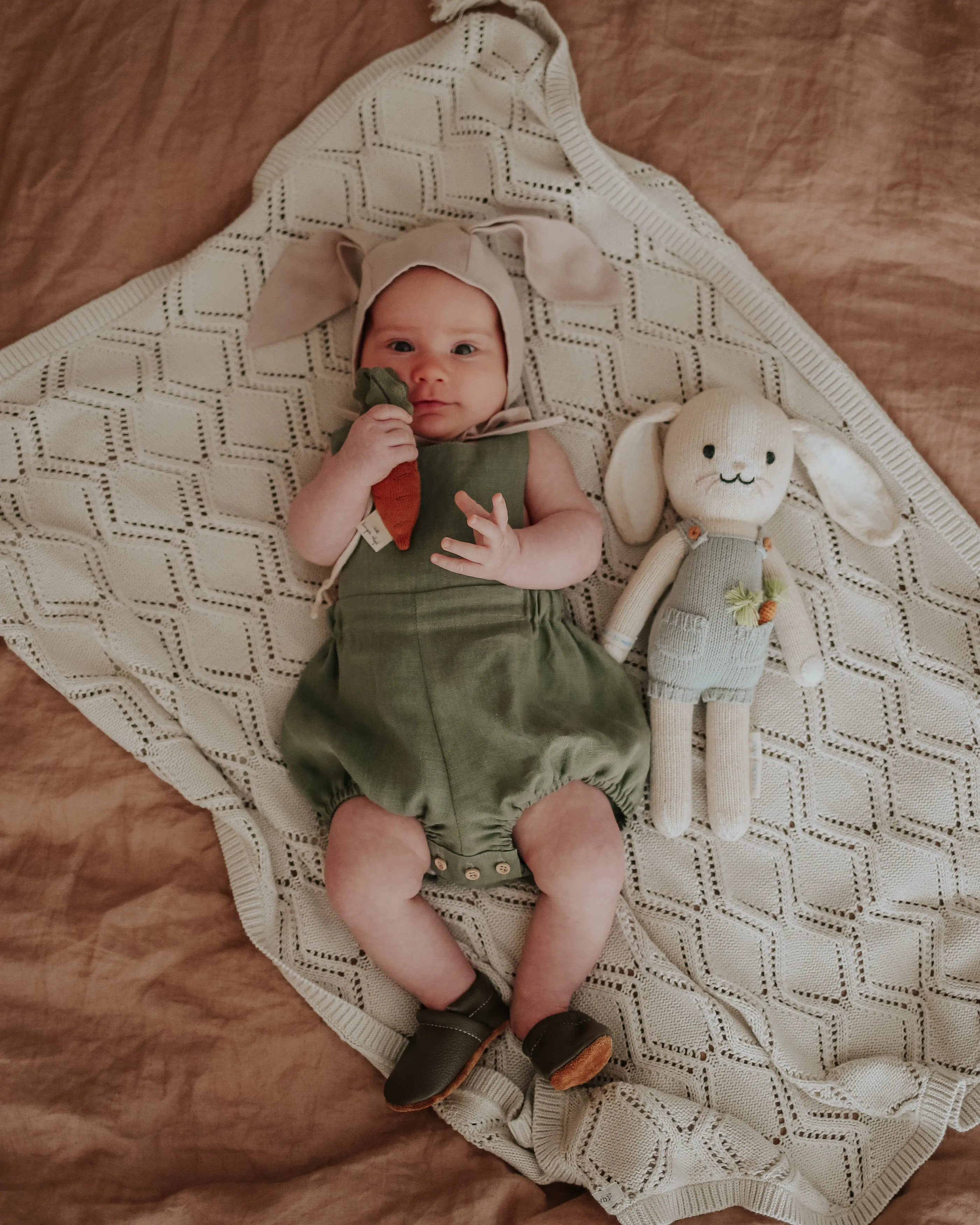 Olive Linen Straps Romper