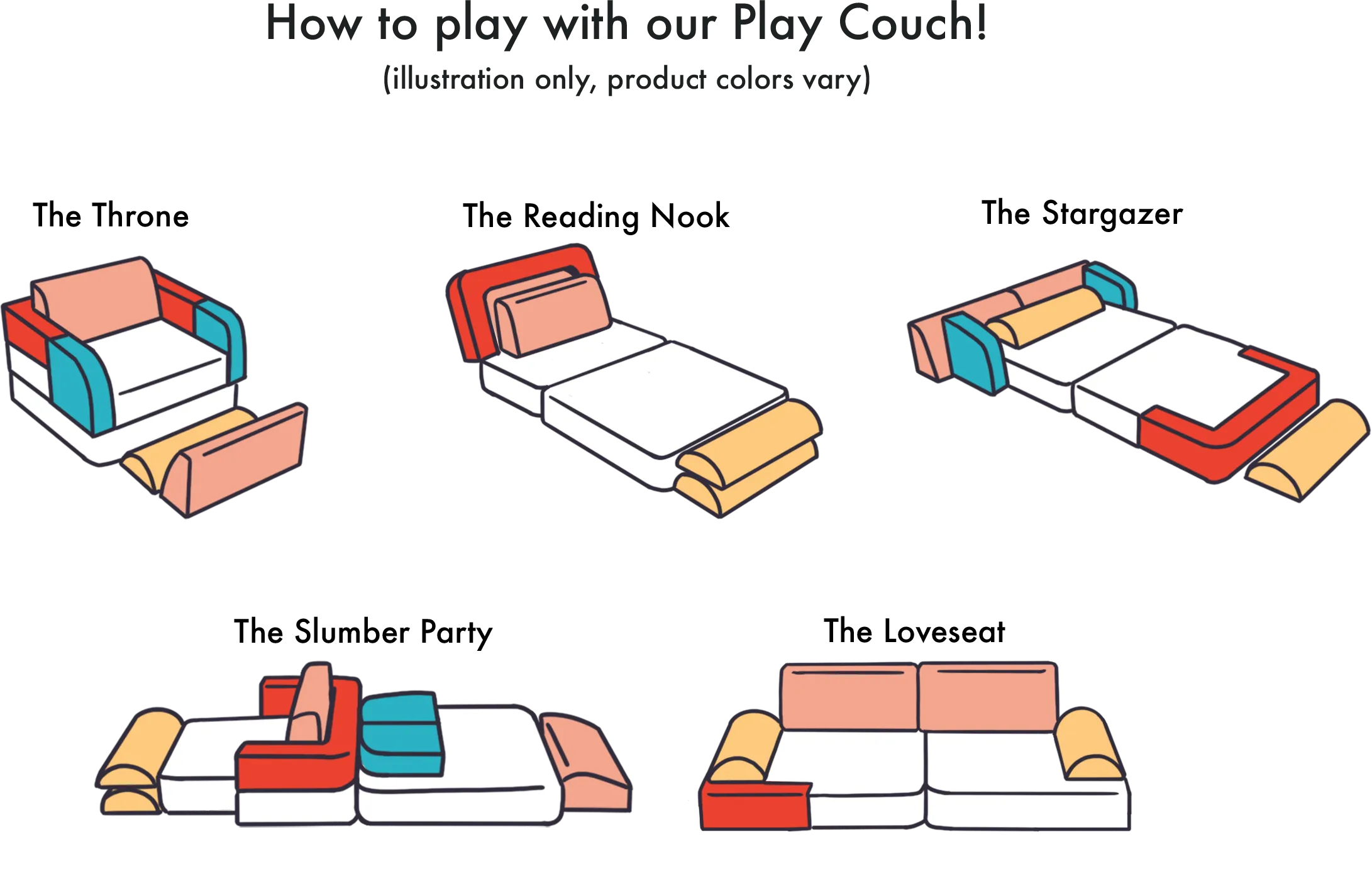 Party Blocks Kids Convertible Play Couch
