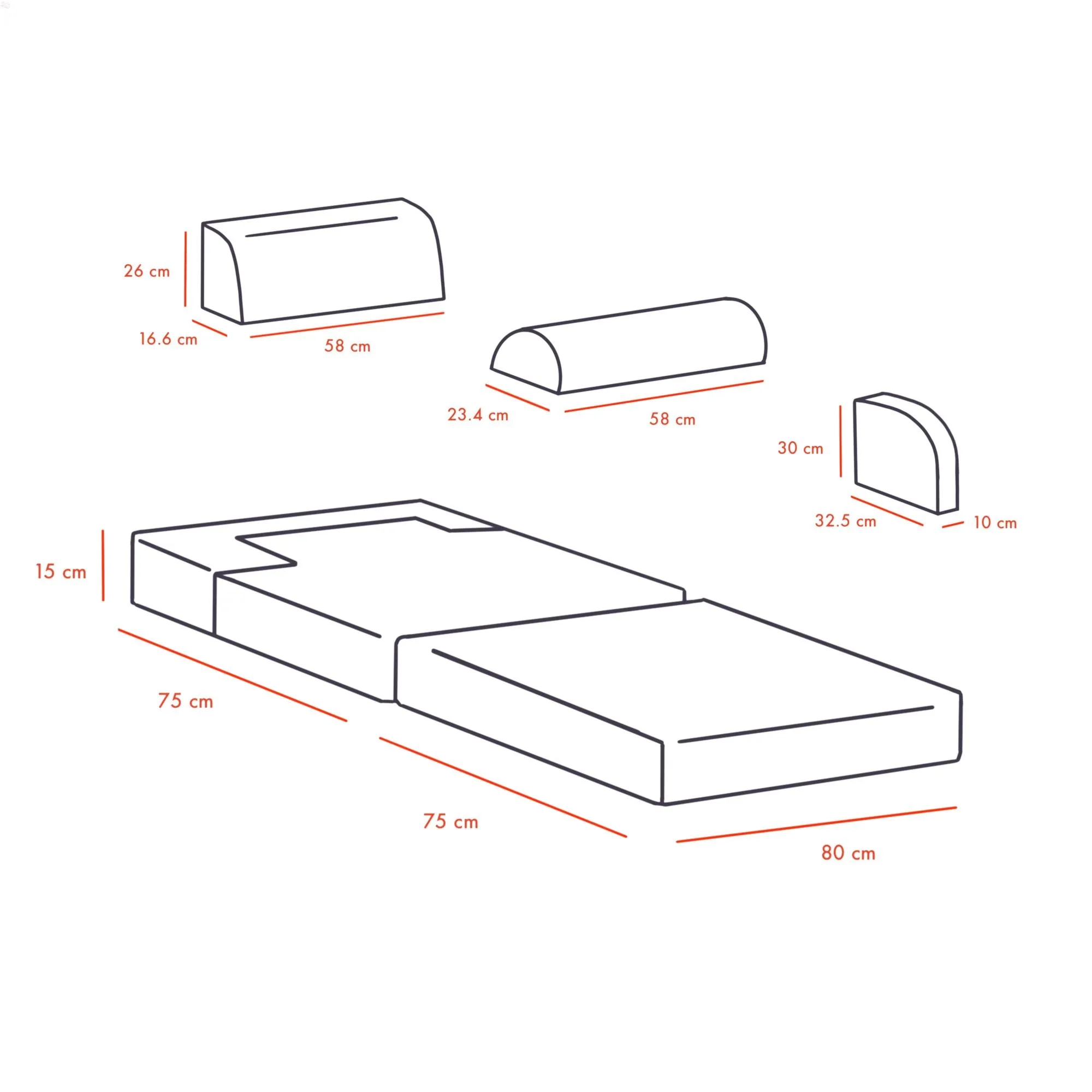Party Blocks Kids Convertible Play Couch