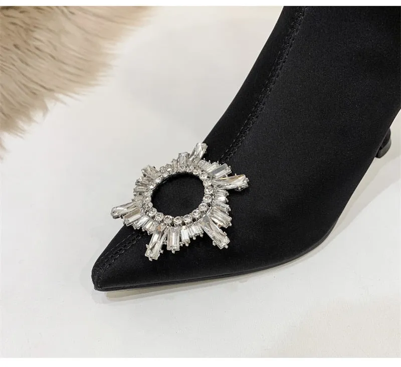 Star style Crystal Stretch Women Thigh high Elastic Slim Over the knee Boots